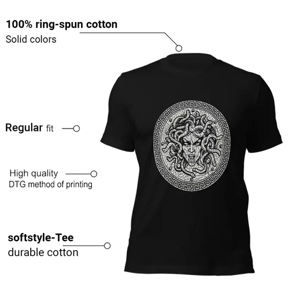 Shirt To Match Jordan 1 Black Cement - Medusa Graphic Features.