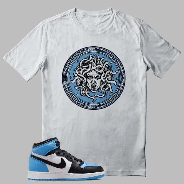 Jordan 1 UNC Toe Shirts - Medusa Graphic