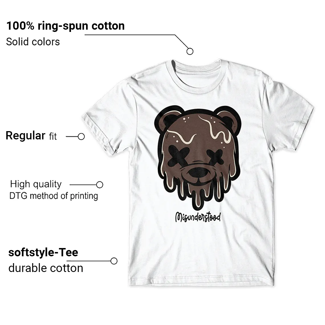 Dripping Bear T-shirt For Nike Dunk Low Cacao Wow Features