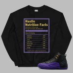 Hustle Facts Sweater To Match Jordan 12 Field Purple
