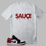 Jordan 1 Low Black Toe Matching Shirt - Dripping Sauce Graphic
