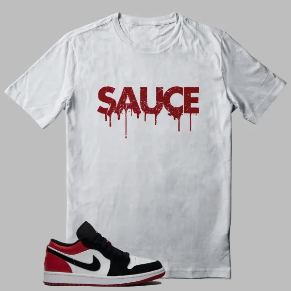 Jordan 1 Low Black Toe Matching Shirt - Dripping Sauce Graphic
