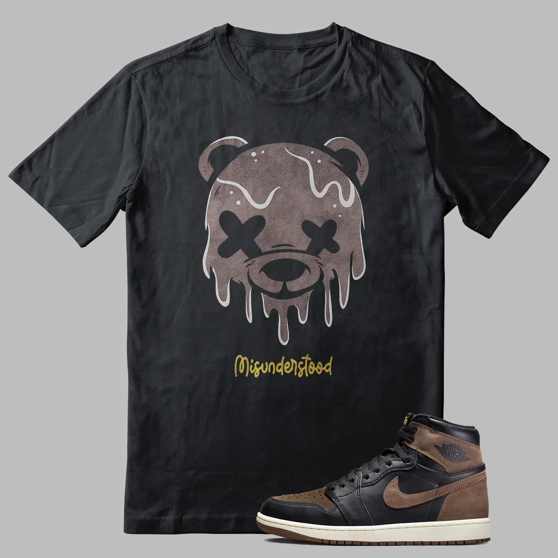Jordan 1 Palomino Shirt Outfit Dripping Bear Graphic