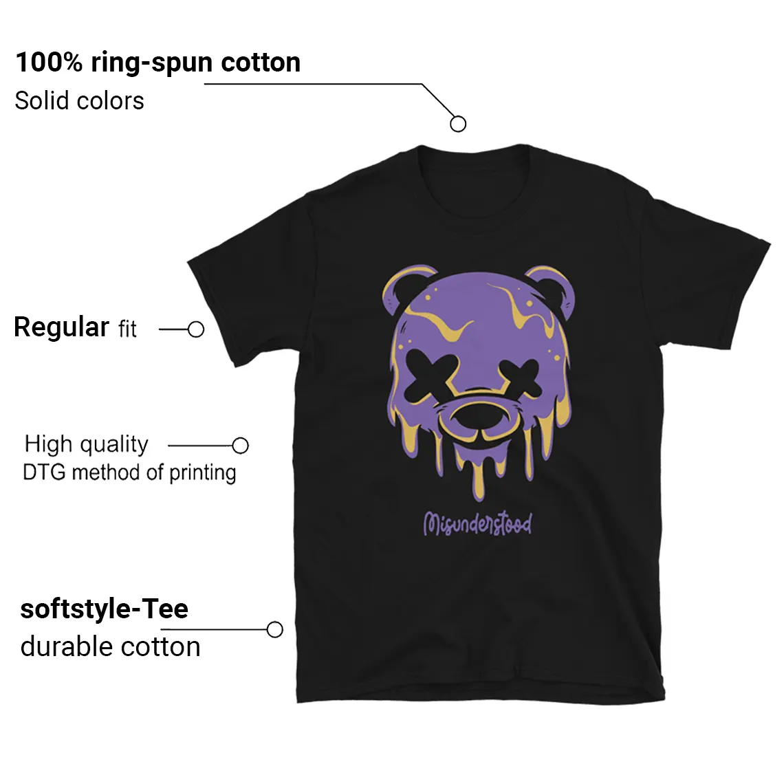 Jordan 12 Field Purple Shirt Dripping Bear Graphic Features