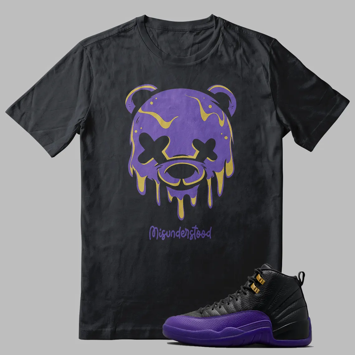 Jordan 12 Field Purple Shirt Dripping Bear Graphic