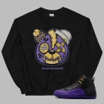 Jordan 12 Field Purple Sweatshirt Outfit Teddy Bear Graphic