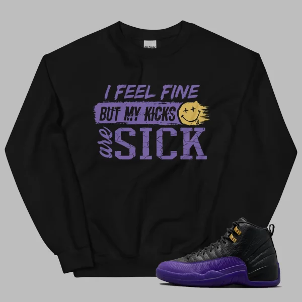 Jordan 12 Field Purple Sweater Sick Kicks Graphic Sweatshirt