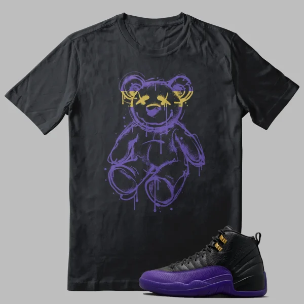 Jordan 12 Field Purple T-shirt Funny Bear Graphic