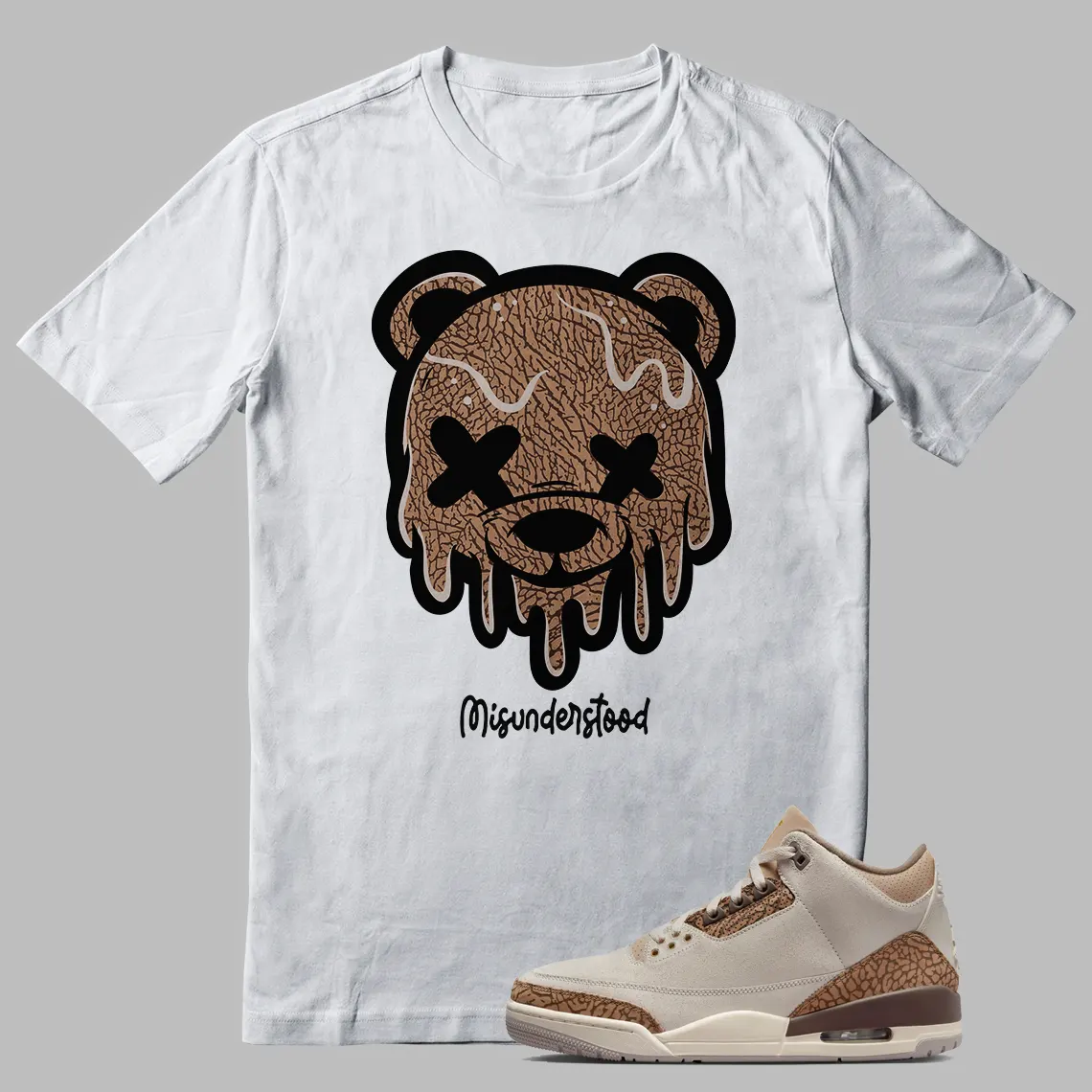 Jordan 3 Palomino Matching Shirt Dripping Bear Graphic
