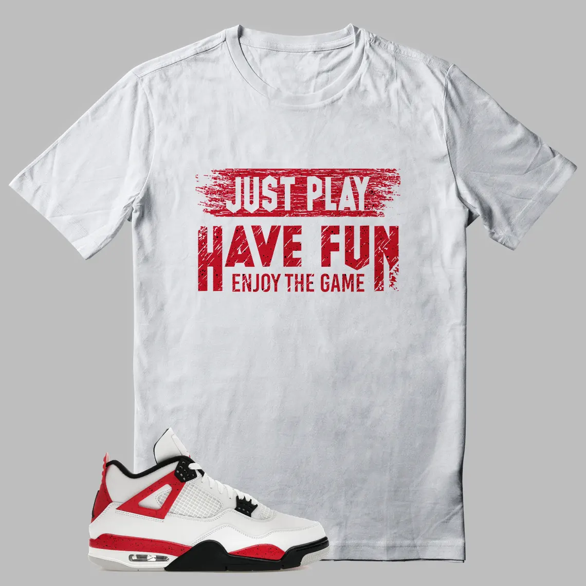 Jordan 4 Red Cement Just Play Graphic Tee