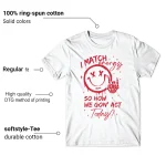 Jordan 4 Red Cement Match Energy T-shirt Graphic Features