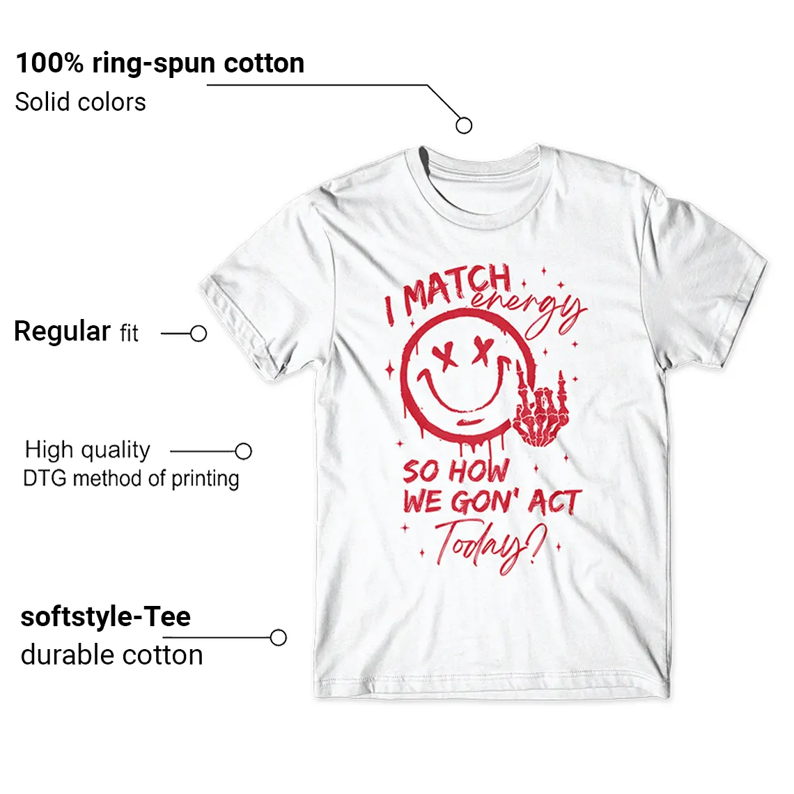 Jordan 4 Red Cement Match Energy T-shirt Graphic Features