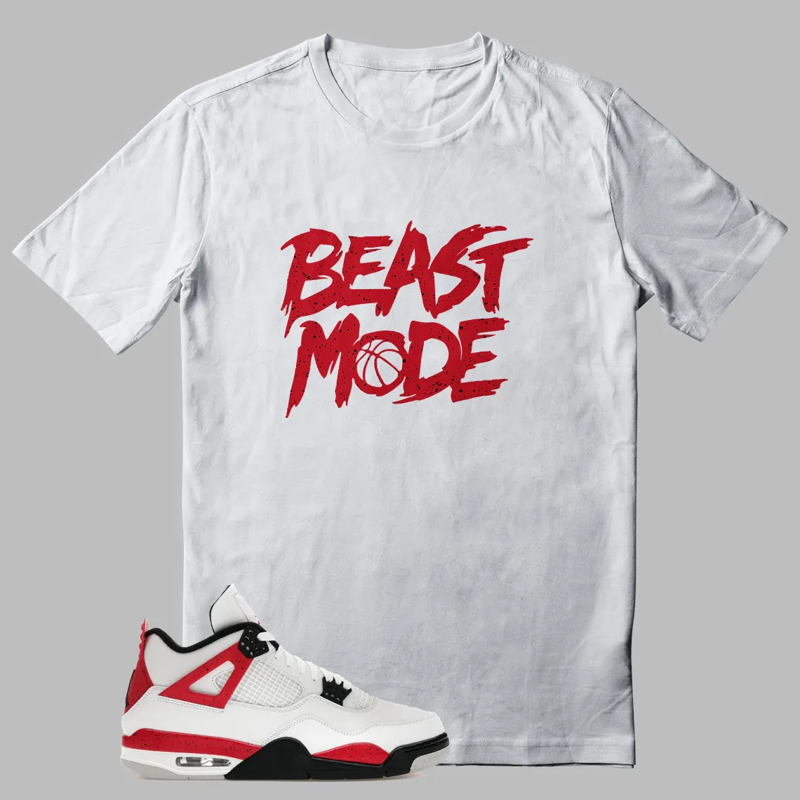 Jordan 4 Red Cement T-shirt Beast Mode Graphic