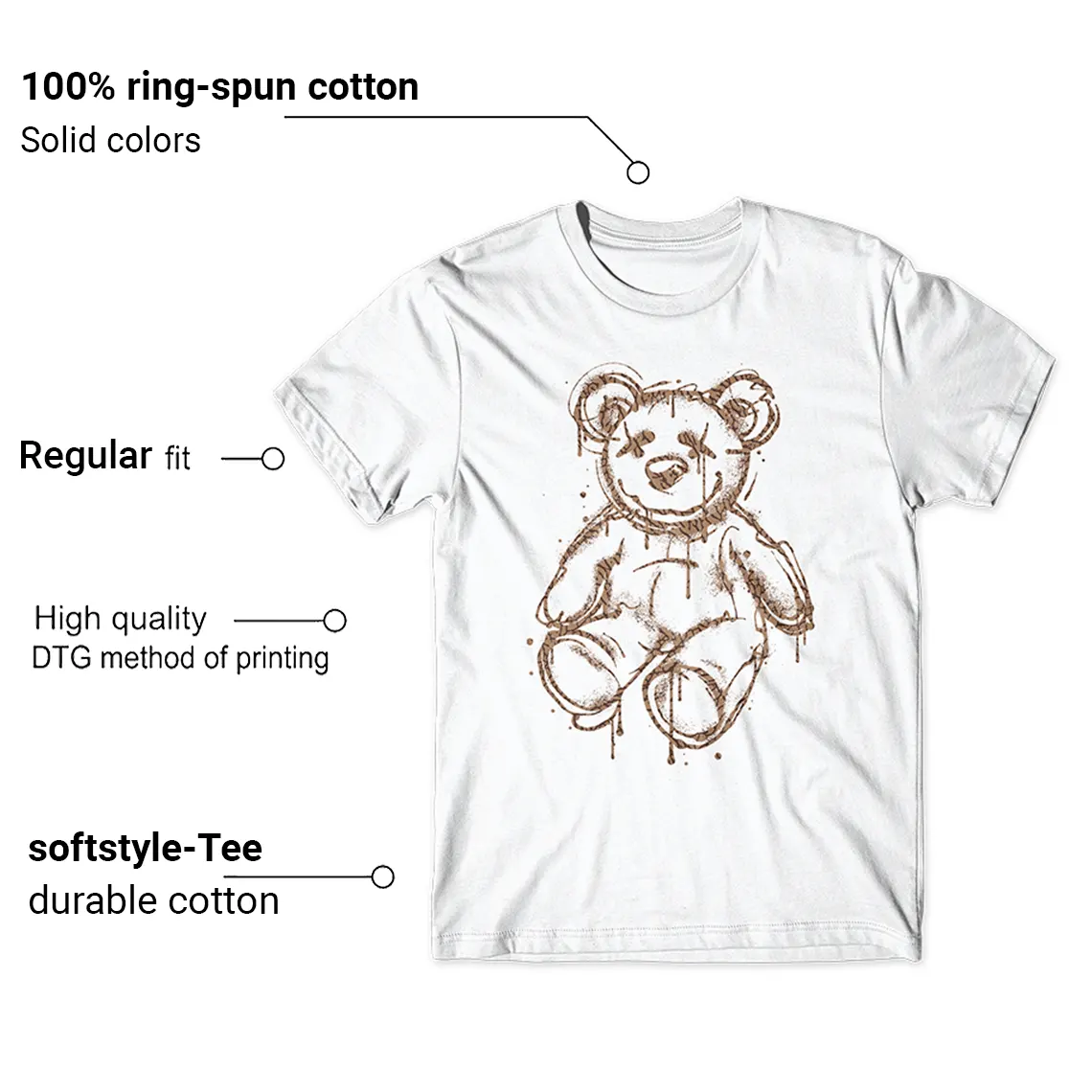 Teddy Dead Bear Shirt For Jordan 3 Palomino Features