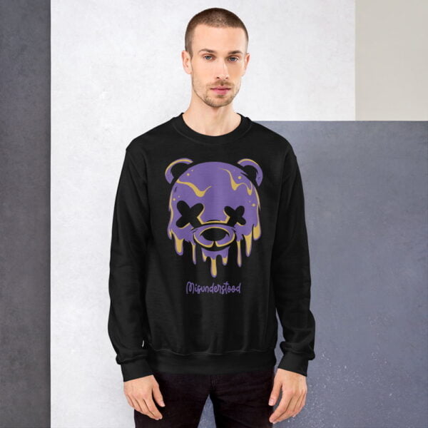 Air Jordan 12 Field Purple Sweater Outfit Dripping Bear Graphic For Men