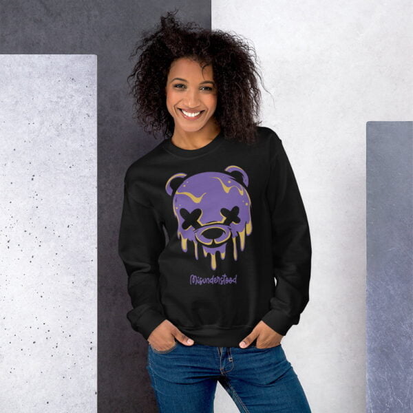 Air Jordan 12 Field Purple Sweater Outfit Dripping Bear Graphic For Women
