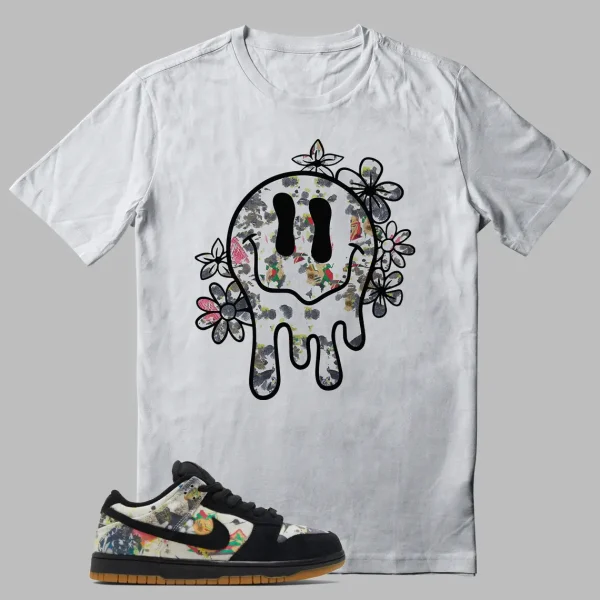 Nike Dunk Low Supreme Rammellzee T-shirt Floral Smily Face Graphic