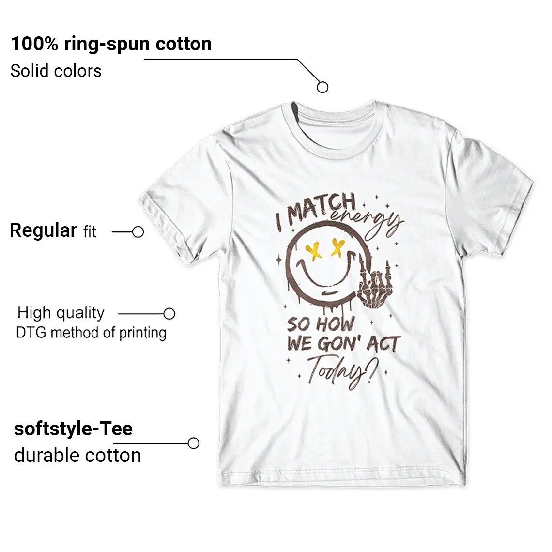 Palomino Jordan 1 White T-shirt Match Energy Graphic Features