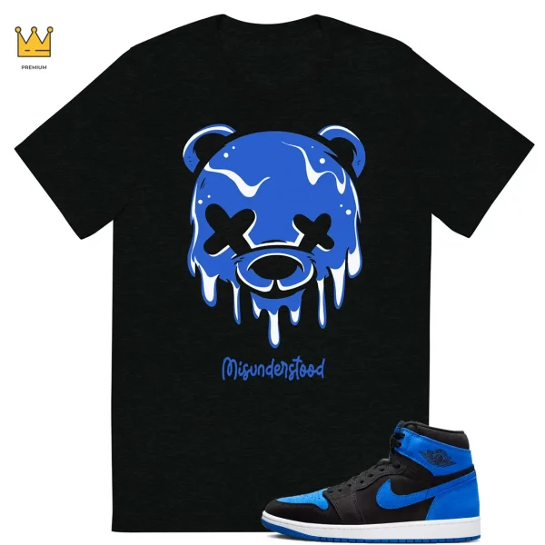 Jordan 1 Royal Reimagined Sneaker Shirts Match Drippy Bear