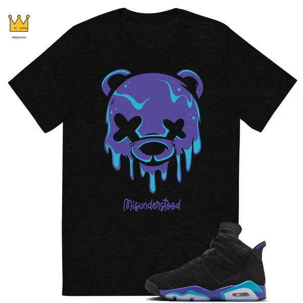 Jordan 6 Aqua Outfit Shirt Dripping Bear Graphic