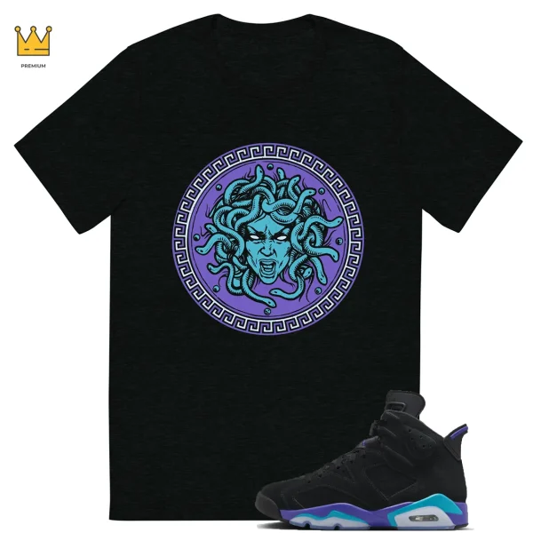 Jordan 6 Aqua Sneaker Match Tees Medusa Graphic