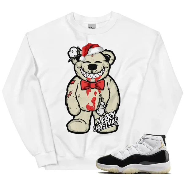 Christmas Bear Sweater Match Jordan 11 Gratitude Outfit