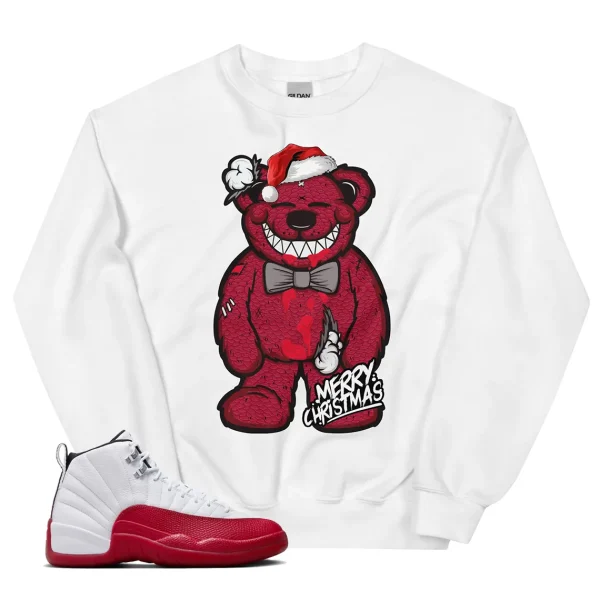 Christmas Bear Sweater Match Jordan 12 Cherry 2023