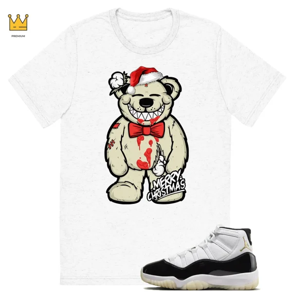 Christmas Bear T-shirt Match Jordan 11 Gratitude Outfit