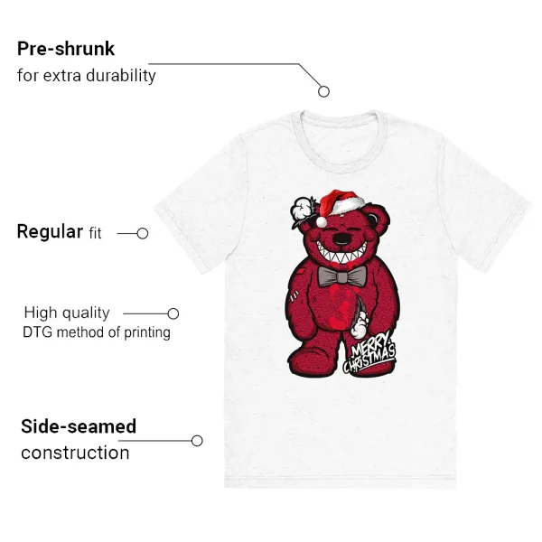 Christmas Teddy Bear T-shirt Match Jordan 12 Retro Cherry - Features