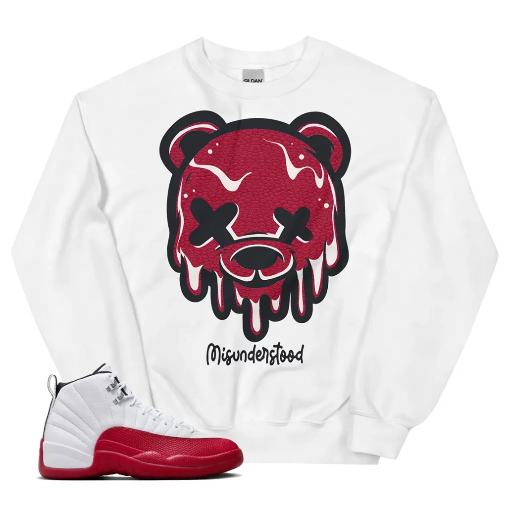 Dripping Bear Sweater Match Jordan 12 Cherry 2023 - LitGoat