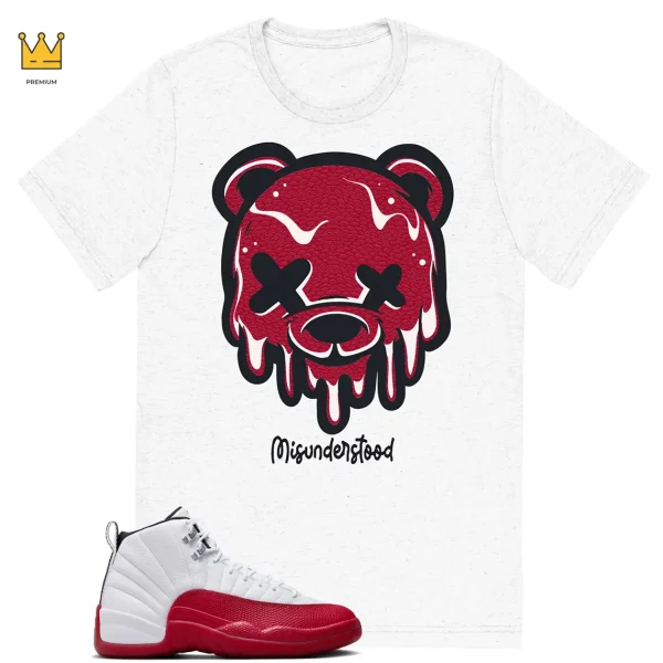Dripping Bear T-shirt Match Jordan 12 Retro Cherry
