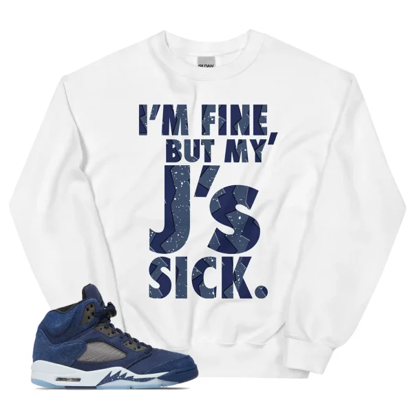 Sick J's Sweater Match Jordan 5 Midnight Navy
