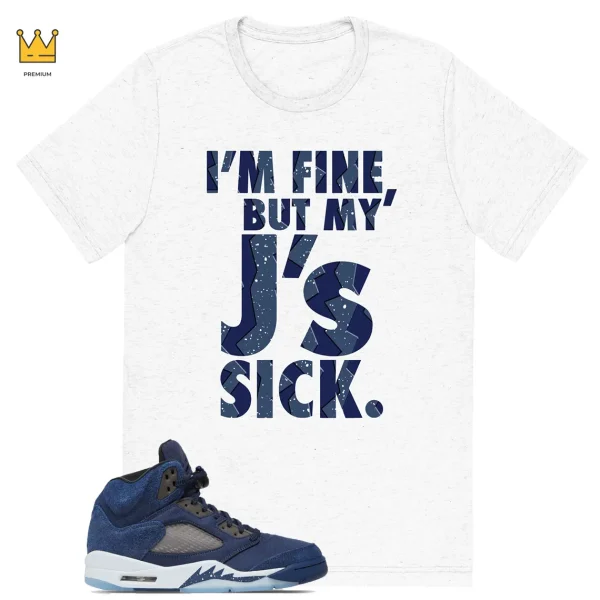 Sick J's T-shirt Match Jordan 5 Midnight Navy