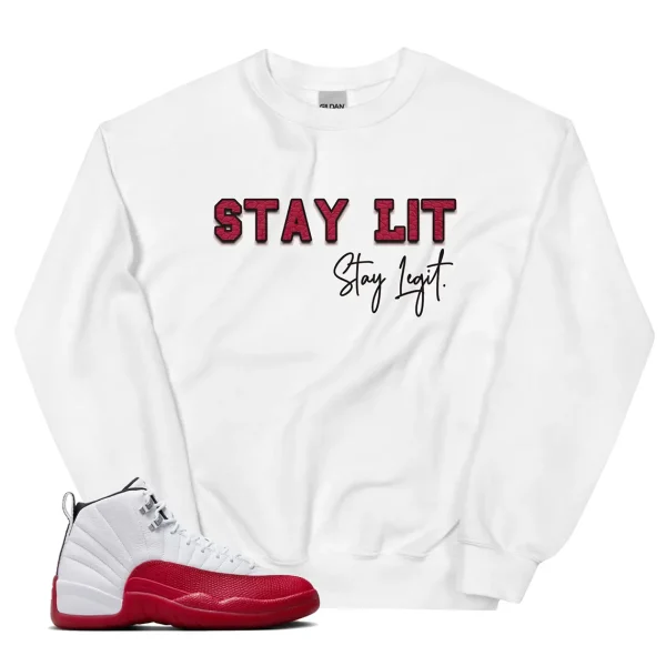 Stay Lit Sweater Match Jordan 12 Cherry 2023