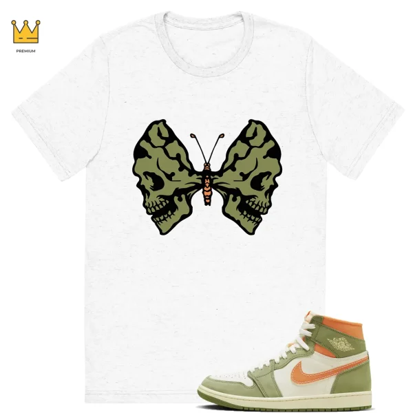 Butterfly Skulls T-shirt to match Jordan 1 Celadon
