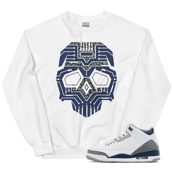 Midnight Navy 3s Outfit Sweater Skull Graphic