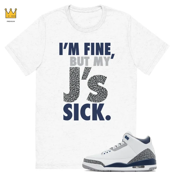 Sick Js T-shirt Match Jordan 3 Midnight Navy Outfit