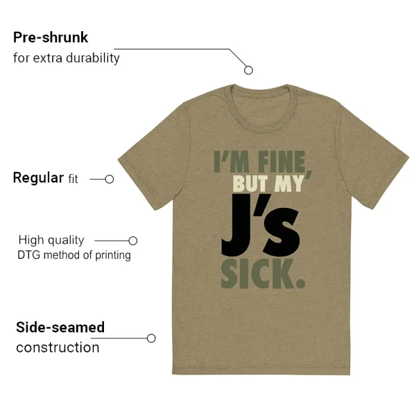 Sick J's T-shirt Match Jordan 4 Craft Medium Olive - Features