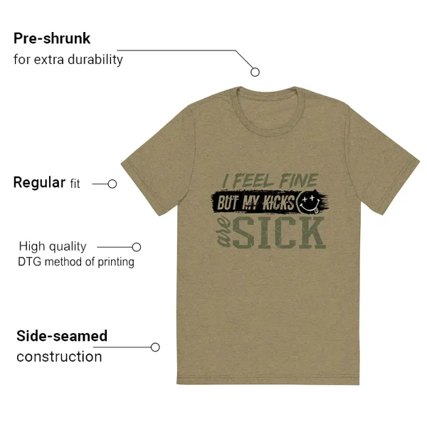 Sick Kicks T-shirt Match Jordan 4 Craft Olive - Features