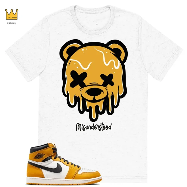 Drippy Bear T-shirt to match Jordan 1 Yellow Ochre