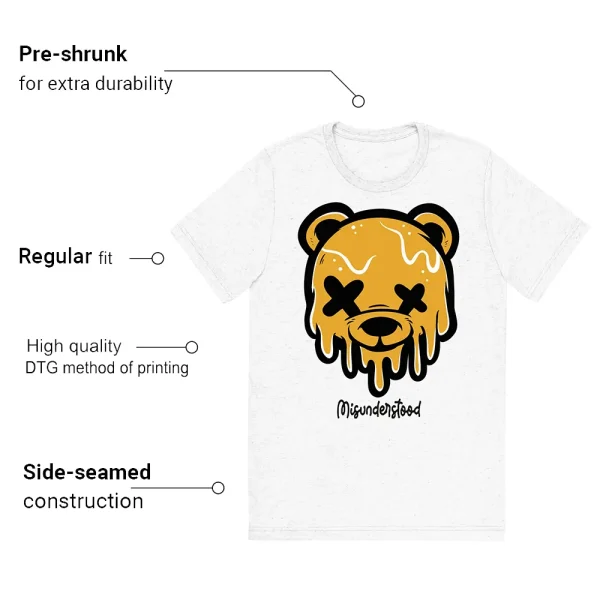 Drippy Bear T-shirt to match Jordan 1 Yellow Ochre - Features