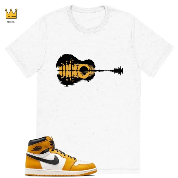 Guitar T-shirt to match Jordan 1 Yellow Ochre