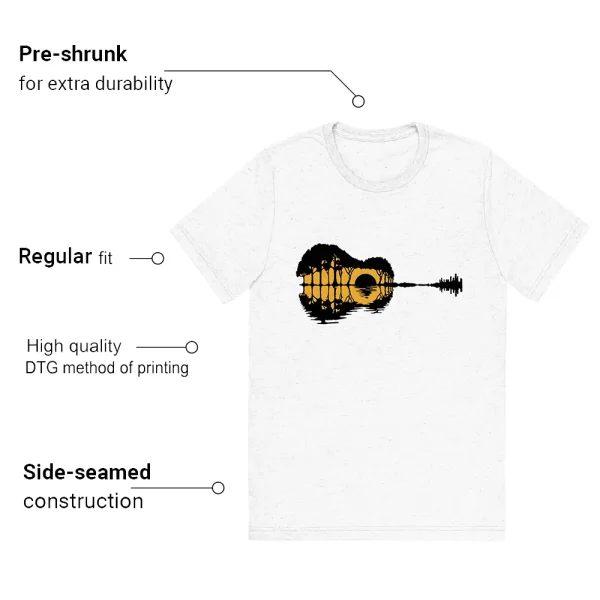 Guitar T-shirt to match Jordan 1 Yellow Ochre - Features