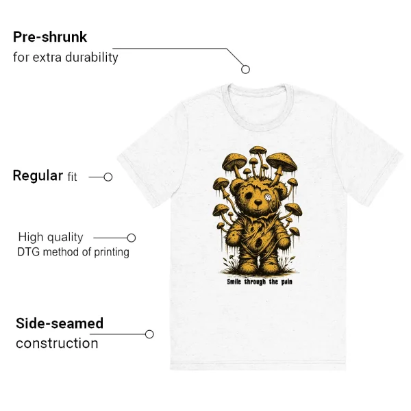 Mushroom Bear T-shirt to match Jordan 1 Yellow Ochre - Features