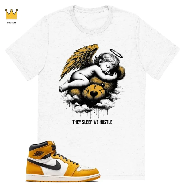 We Hustle T-shirt to match Jordan 1 Yellow Ochre