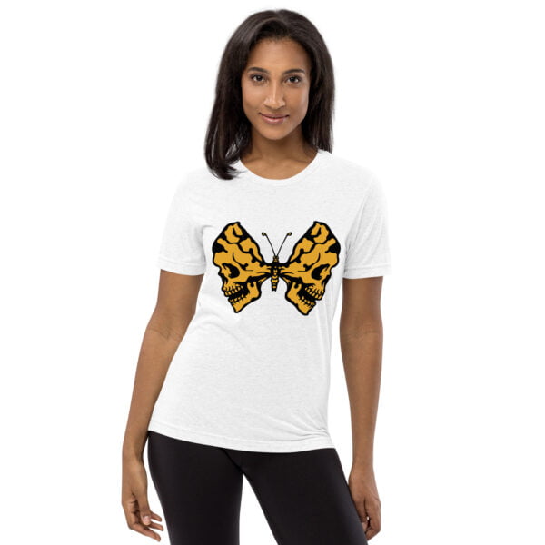 Butterfly Skulls T-shirt to match Jordan 1 Yellow Ochre - Women