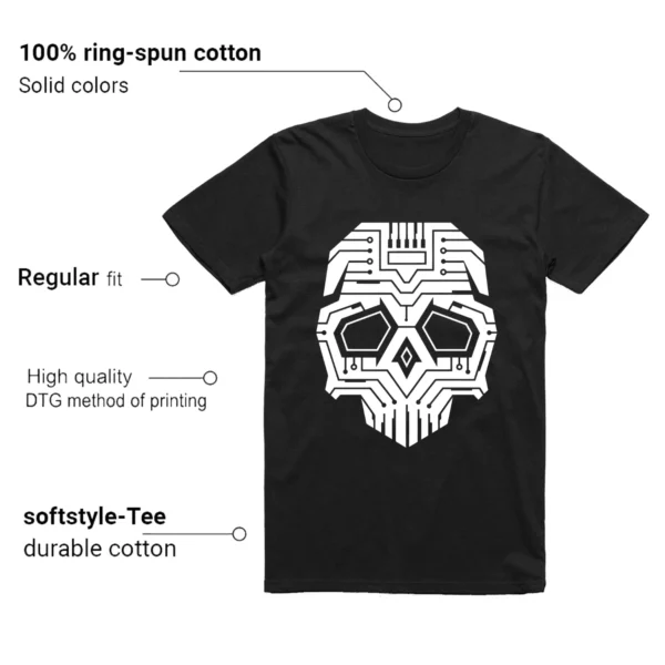 T-shirt to Match Jordan 1 Black White Skull Graphic