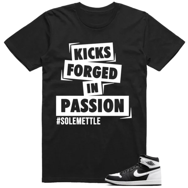 T-shirt to Match Jordan 1 Black White Passion Kicks Graphic
