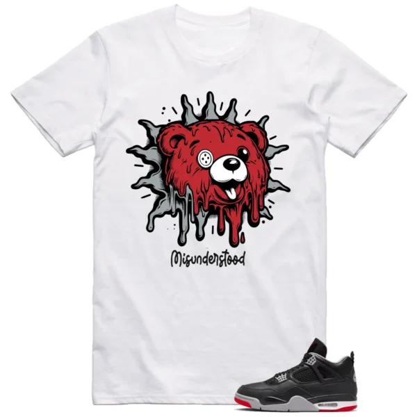 Jordan 4 Bred Reimagined Outfit Matching Shirt Dripping Bear