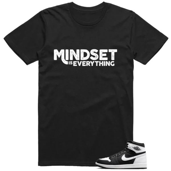 T-shirt to Match Jordan 1 Black White Mindset Graphic